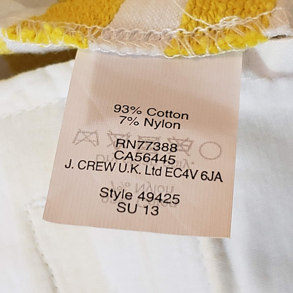 J. Crew yellow & white striped shorts 3 in inseam - Picture 2 of 5